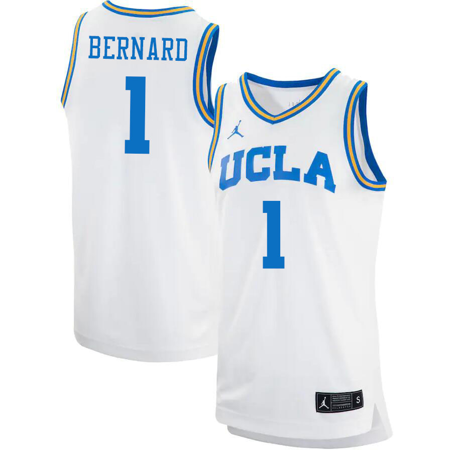 Jordan Brand Men #1 Jules Bernard UCLA Bruins College Jerseys Sale-White - Click Image to Close